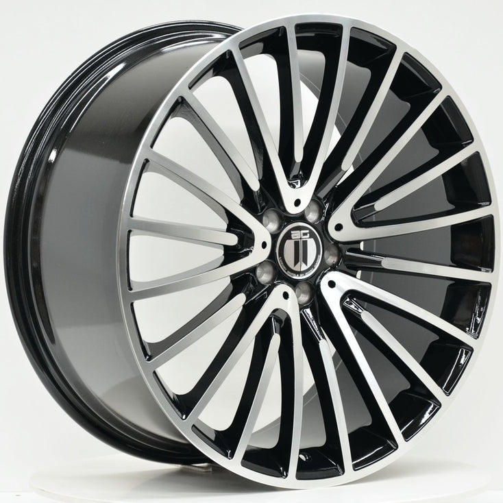 Load image into Gallery viewer, AM600 22x10 ET50 5/112 Black Machined Face