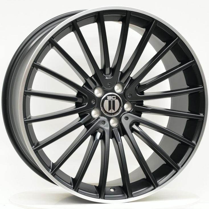 Load image into Gallery viewer, AM600 22x10 ET50 5/112 Black Machined Lip