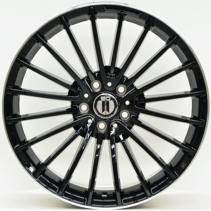 Load image into Gallery viewer, AM600 20 Inch Staggered ET25 Gloss Black Machined Lip