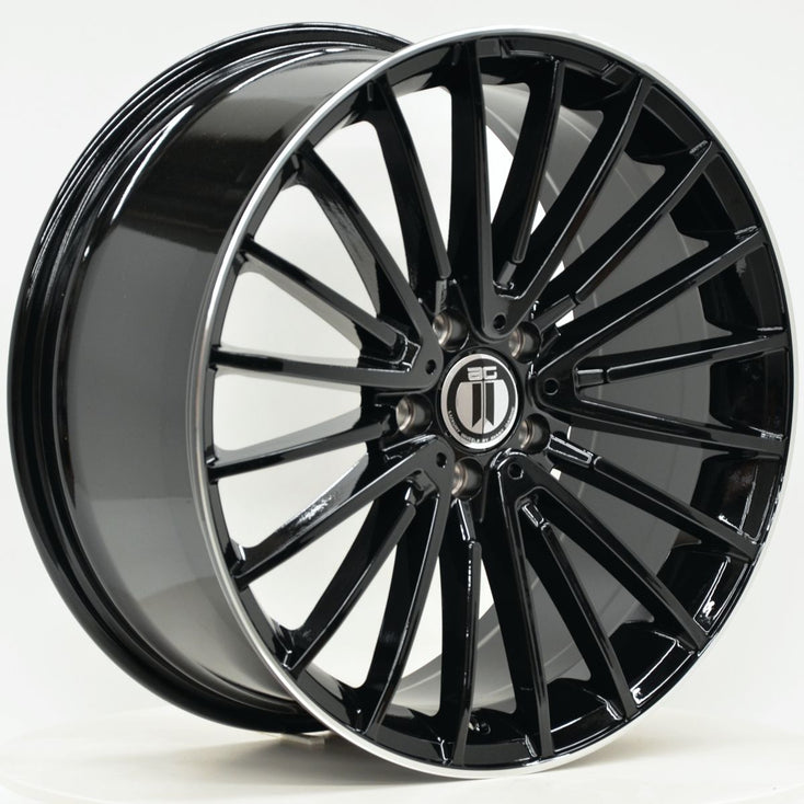 Load image into Gallery viewer, AM600 20 Inch Staggered ET25 Gloss Black Machined Lip