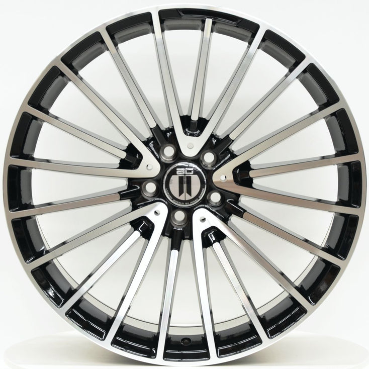 Load image into Gallery viewer, AM600 19 Inch Staggered ET35 Black Machined Face