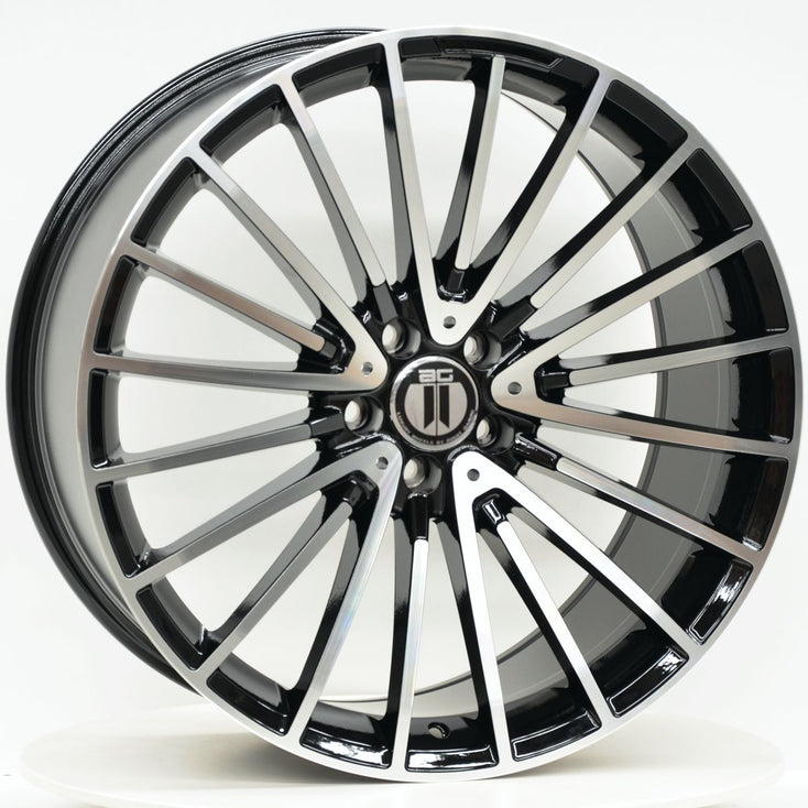 Load image into Gallery viewer, AM600 19x8.5 ET45 5/112 Black Machined Face