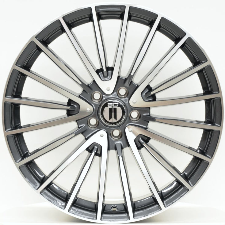 Load image into Gallery viewer, AM600 20 Inch Staggered ET35 Dark Grey Machined Face