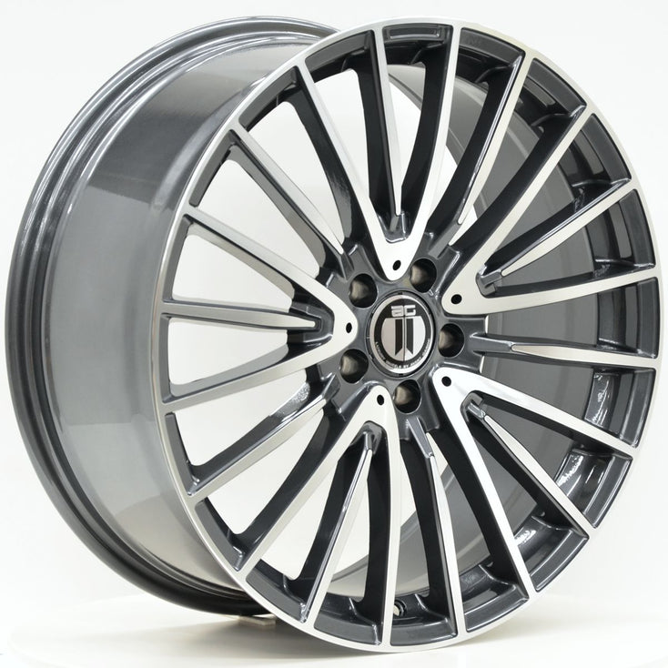 Load image into Gallery viewer, AM600 20 Inch Staggered ET35 Dark Grey Machined Face