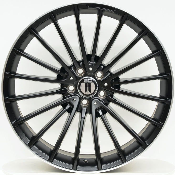 Load image into Gallery viewer, AM600 20x8.5 ET35 5/112 Black Machined Lip