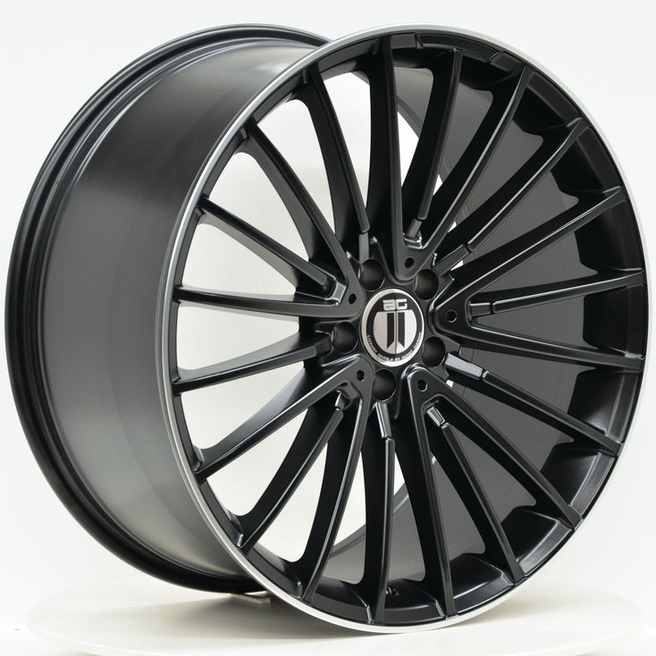 Load image into Gallery viewer, AM600 20x8.5 ET35 5/112 Black Machined Lip