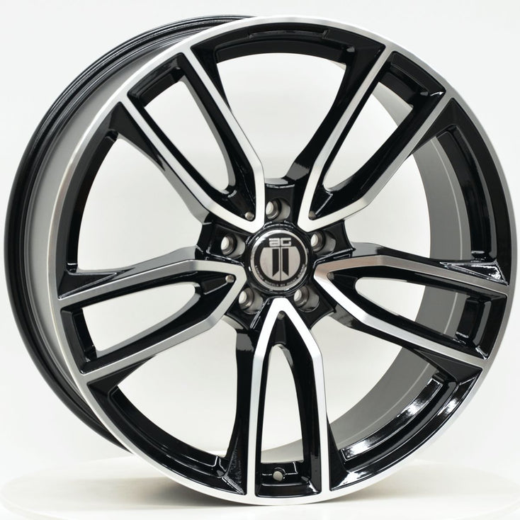 Load image into Gallery viewer, AM612 19 Inch Staggered ET42 Black Machined Face