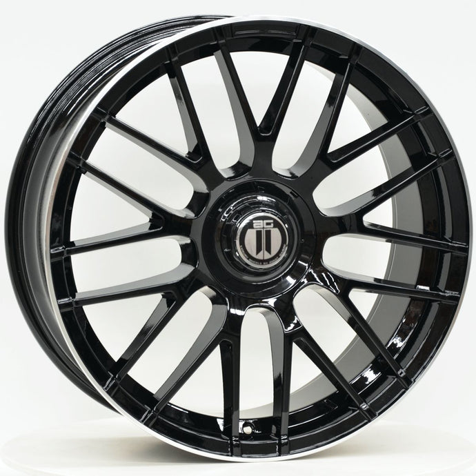 AM635 20 Inch Staggered ET38 Gloss Black Machined Lip