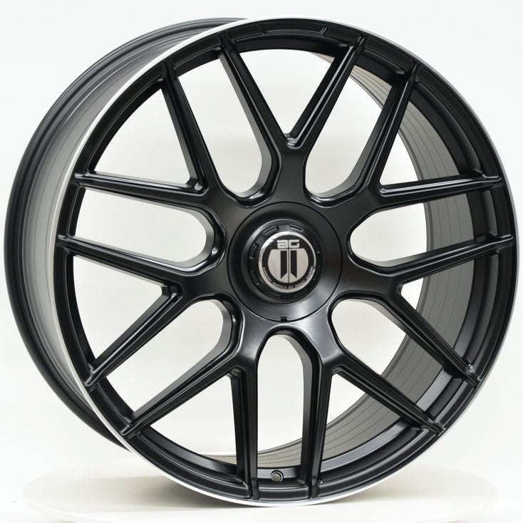 Load image into Gallery viewer, AM636 22 Inch Staggered Black Machined Lip