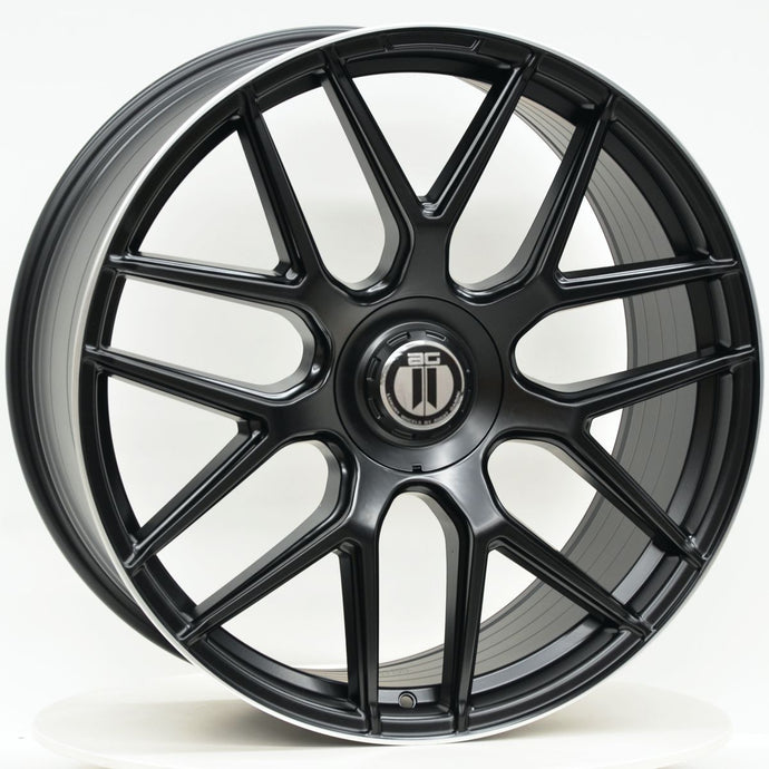 AM636 19x8.5 ET38 5/112 Black Machined Lip