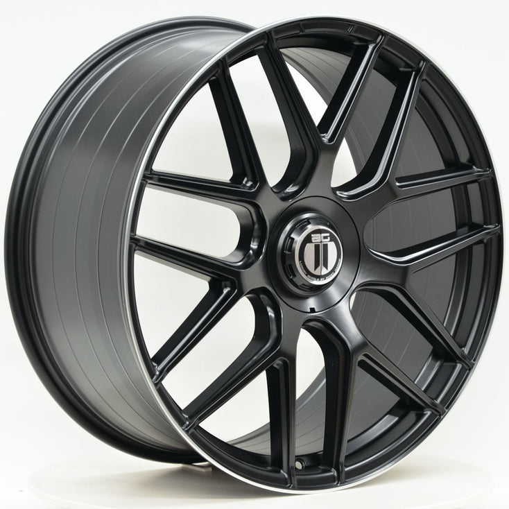 Load image into Gallery viewer, AM636 22x10 ET50 5/112 Black Machined Lip
