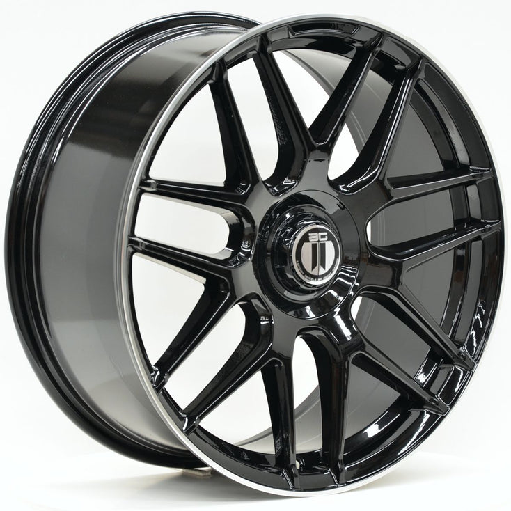 Load image into Gallery viewer, AM636 20 Inch Staggered ET35 Gloss Black Machined Lip