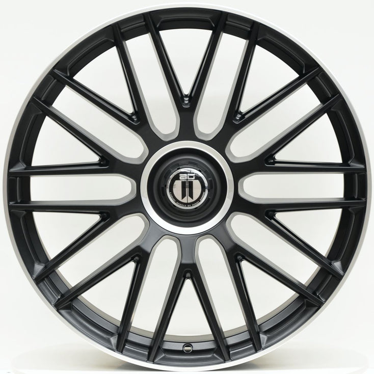 Load image into Gallery viewer, AM637 22 Inch Staggered Satin Black Machined Lip