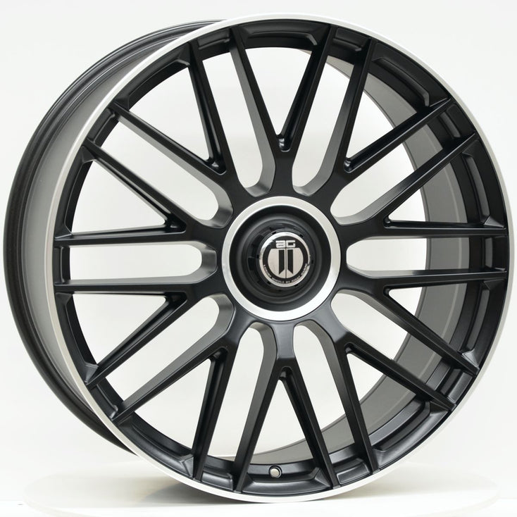 Load image into Gallery viewer, AM637 22 Inch Staggered Satin Black Machined Lip