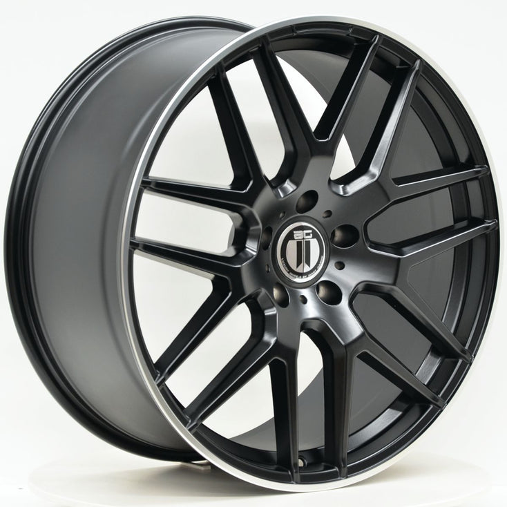 Load image into Gallery viewer, AM638 22x10 ET45 5/130 Black Machined Lip