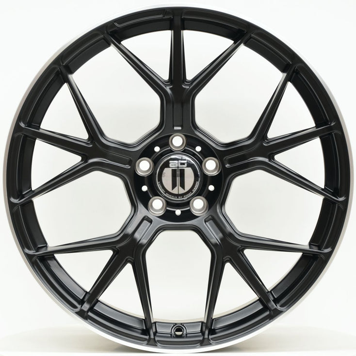 Load image into Gallery viewer, AM645 20 Inch Staggered ET35 Black Machined Lip
