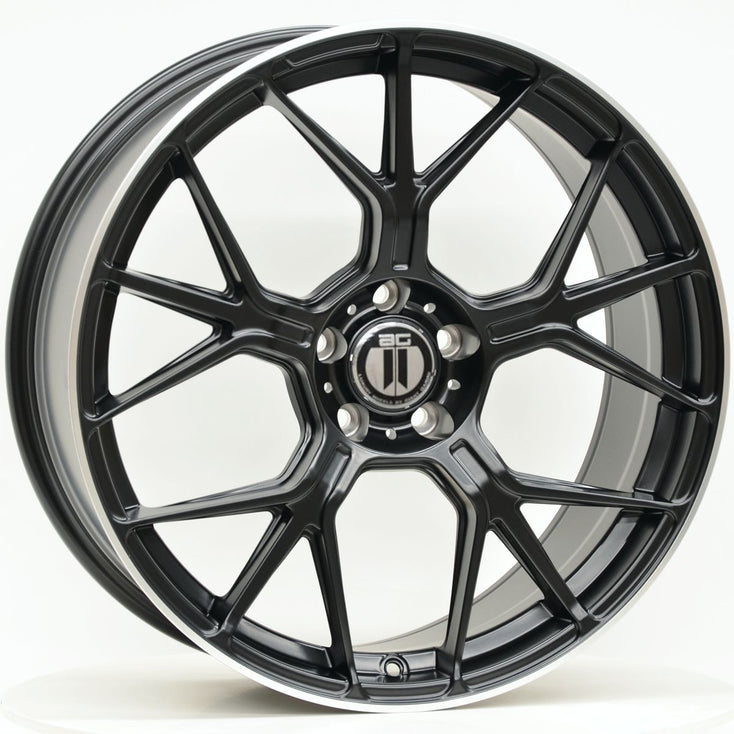 Load image into Gallery viewer, AM645 20 Inch Staggered ET35 Black Machined Lip