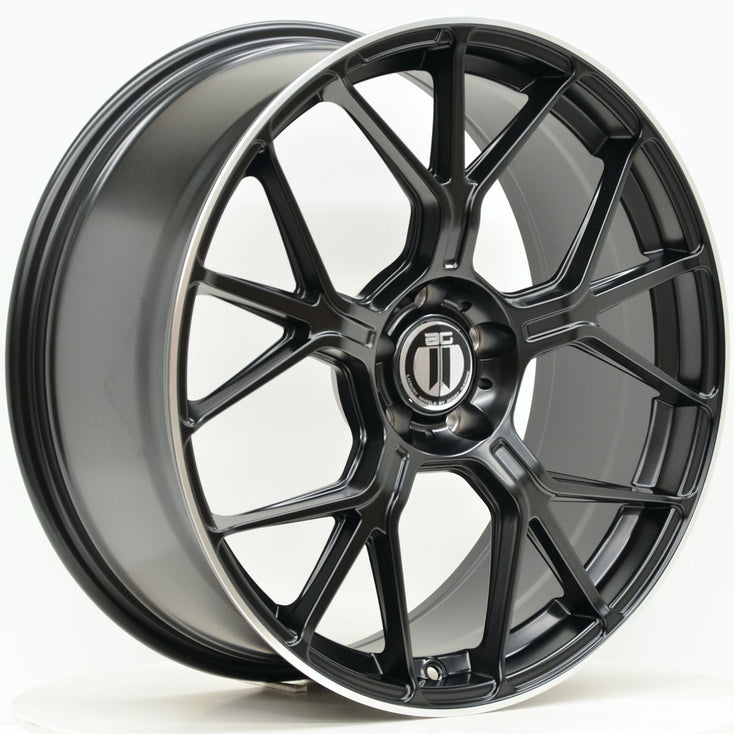 Load image into Gallery viewer, AM645 20 Inch Staggered ET35 Black Machined Lip
