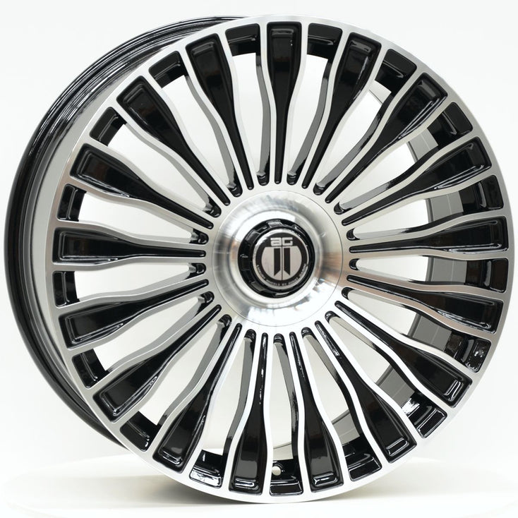 Load image into Gallery viewer, AM650 20 Inch Staggered ET35 Black Machined