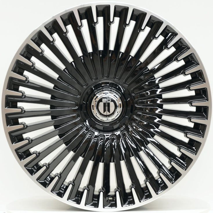 Load image into Gallery viewer, AM670 22x9.5 ET30 5/112 Black Machined Face