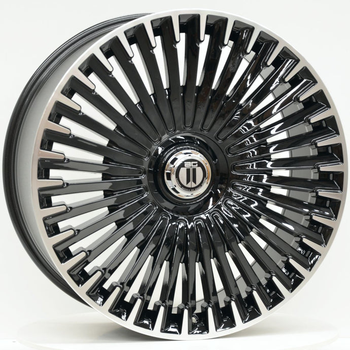 AM670 22x9.5 ET30 5/112 Black Machined Face