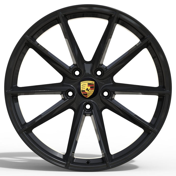 Forged PS02 Black 20/21 Inch Staggered Wheels - Porsche 911 992