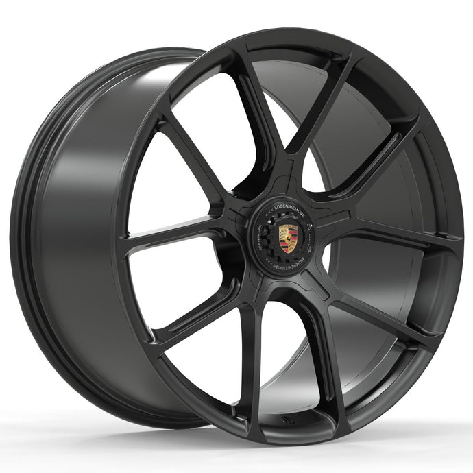 Forged PS6 OEM Plus 20/21 Inch Staggered Wheels Satin Black - Porsche 911/992