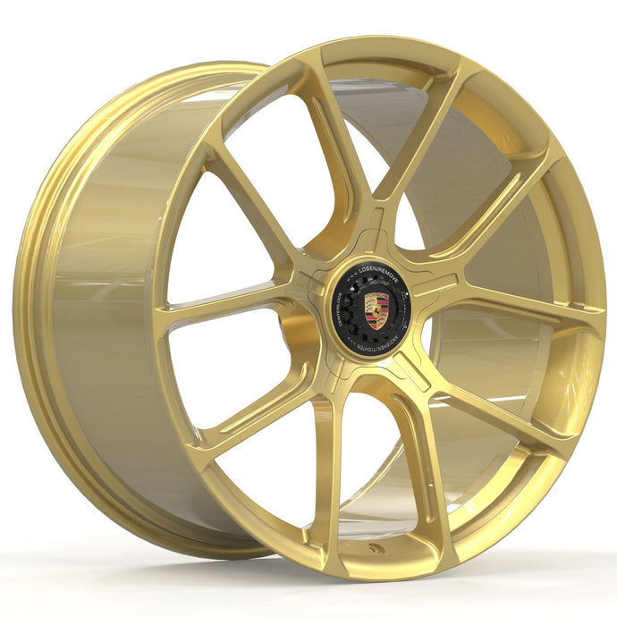 Forged PS6 OEM Plus 20 Inch Staggered Wheels Gold - Porsche 911/991