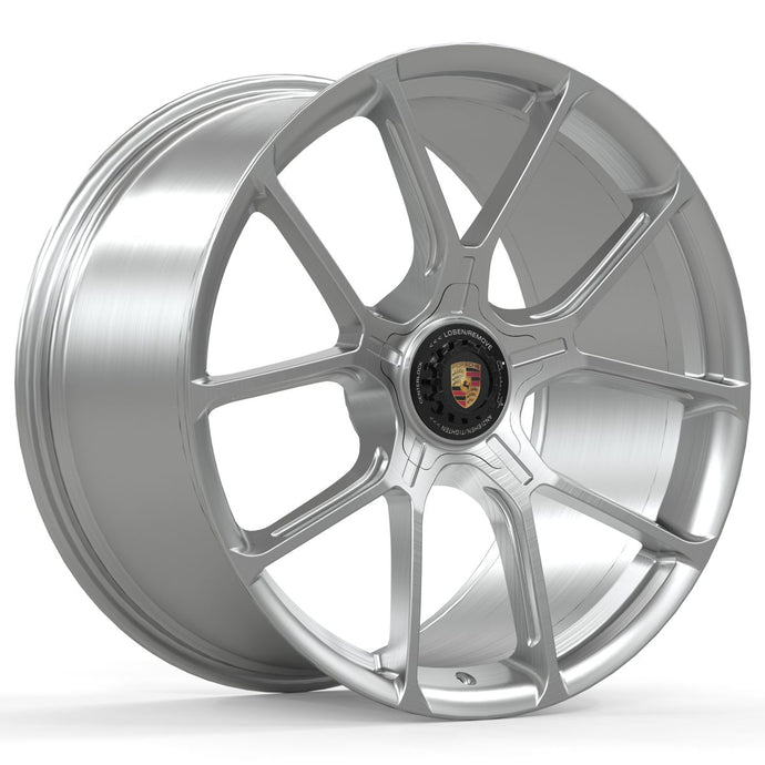 Forged PS6 OEM Plus 20 Inch Staggered Wheels Brushed Silver - Porsche 718