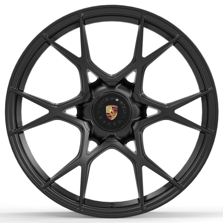 Load image into Gallery viewer, Forged PS08 Black 20 Inch Staggered Wheels - Porsche 718