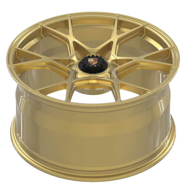Load image into Gallery viewer, Forged PS08 Gold 20 Inch Staggered Wheels - Porsche 718