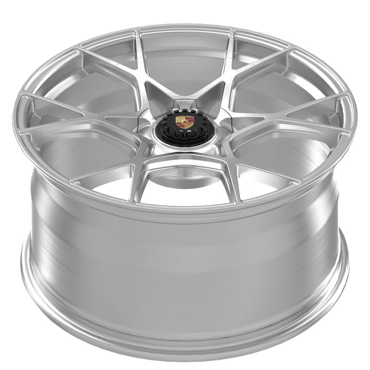 Load image into Gallery viewer, Forged PS08 Brushed Silver 20 Inch Staggered Wheels - Porsche 718