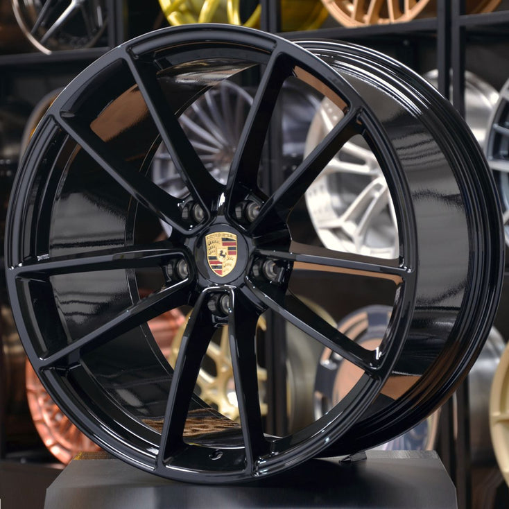 Load image into Gallery viewer, Forged PS01 Black 20/21 Inch Staggered Wheels - Porsche 911 992
