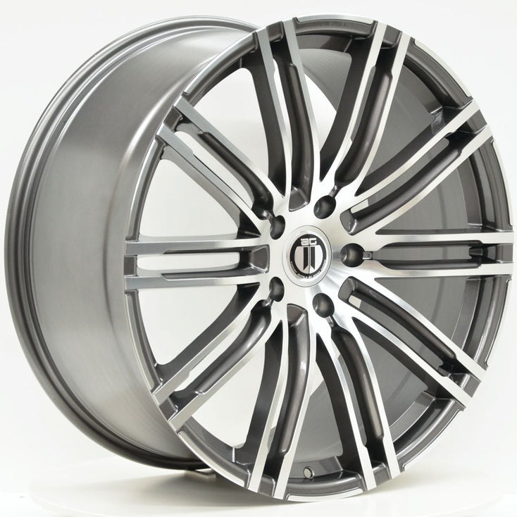 Load image into Gallery viewer, K10 21 Inch Staggered Grey Machined Wheels - PORSCHE MACAN