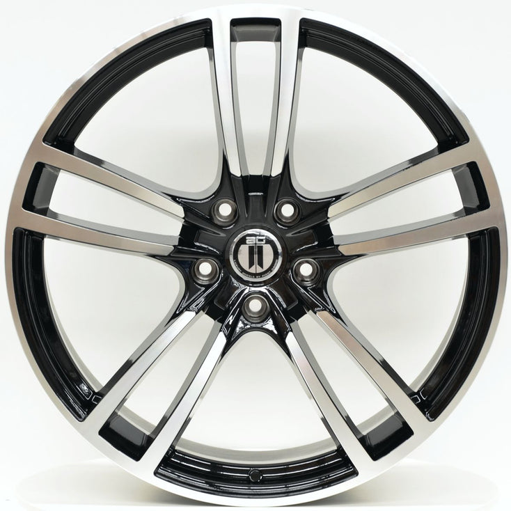 Load image into Gallery viewer, TURBO 21 Inch Staggered Black Machined Wheels - PORSCHE CAYENNE 9Y