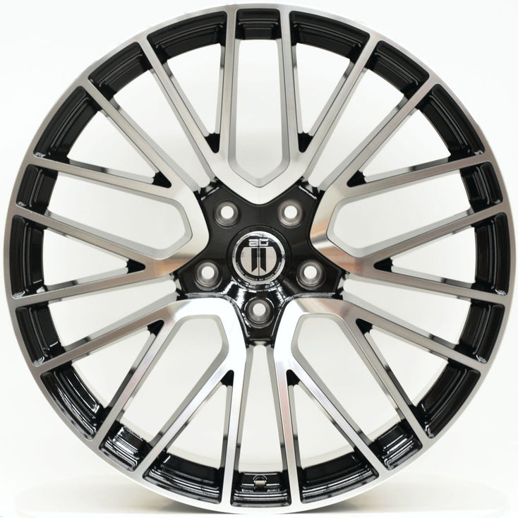 Load image into Gallery viewer, V10 22 Inch Staggered Black Machined Wheels - PORSCHE CAYENNE 9Y