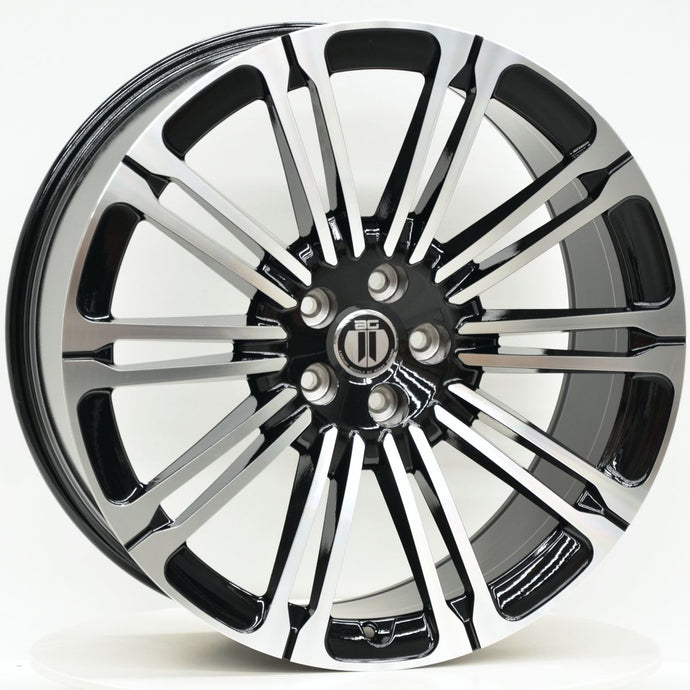HAMMER 22x9.5 5/108 Black Machined - RANGE ROVER EVOQUE / VELAR