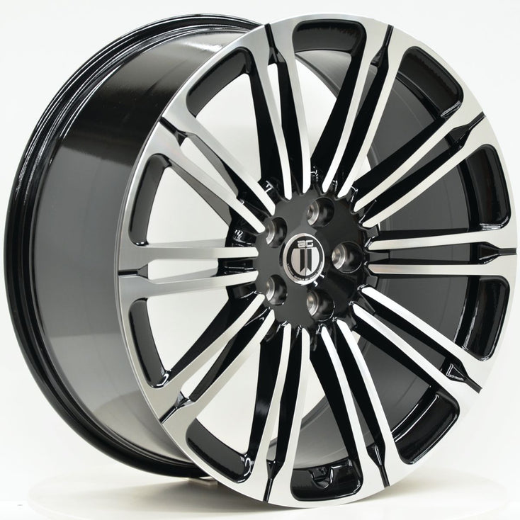 Load image into Gallery viewer, HAMMER 22x9.5 5/120 Black Machined - RANGE ROVER SPORT