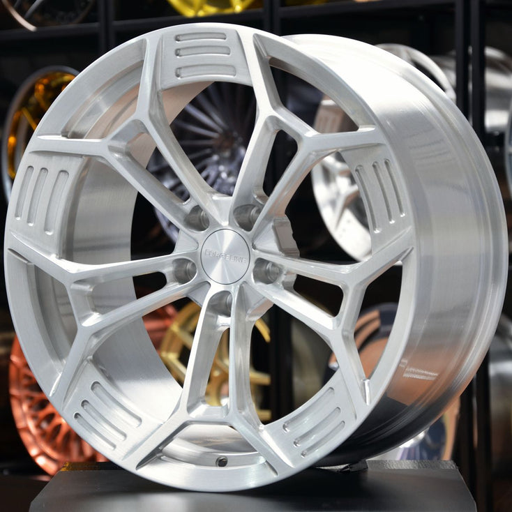 Load image into Gallery viewer, Forged Style 822 Brushed Alloy 20 Inch Staggered Wheels - Ford Mustang