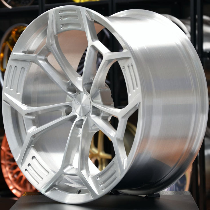 Load image into Gallery viewer, Forged Style 822 Brushed Alloy 20 Inch Staggered Wheels - Ford Mustang