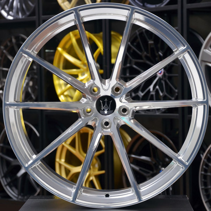 Load image into Gallery viewer, Forged Style 824 Polished 21 Inch Staggered Wheels - Maserati Ghibli