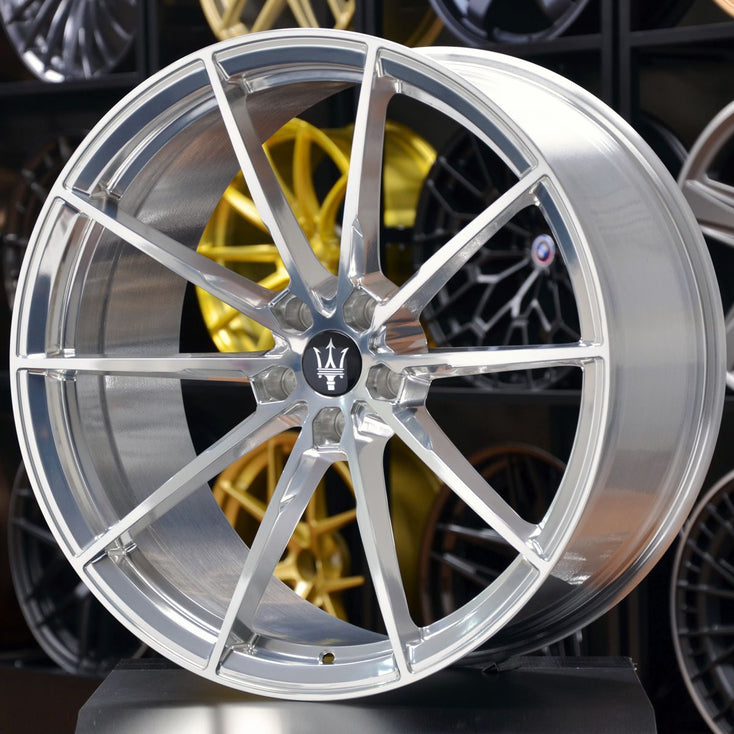 Load image into Gallery viewer, Forged Style 824 Polished 21 Inch Staggered Wheels - Maserati Ghibli