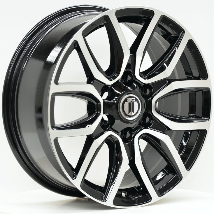 Load image into Gallery viewer, TRT2 Style 17 Inch Black Machined Wheels - TOYOTA