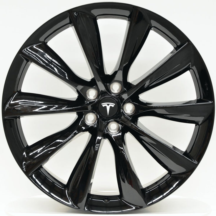 Load image into Gallery viewer, TURBINE Style 22 Inch Staggered Gloss Black Wheels - TESLA Model X