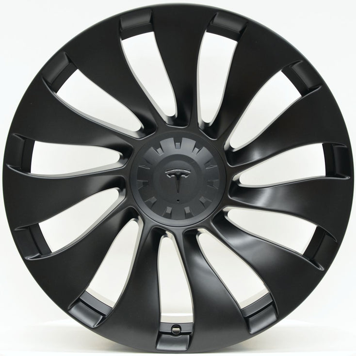 Load image into Gallery viewer, TWISTER Style 20 Inch Satin Black Wheels - TESLA Model Y
