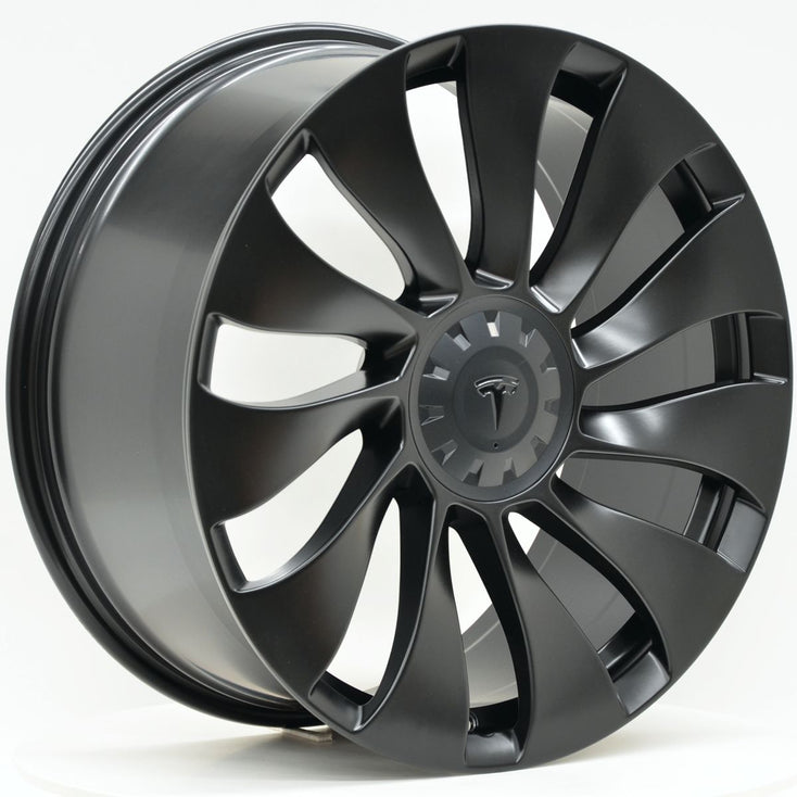 Load image into Gallery viewer, TWISTER Style 20 Inch Satin Black Wheels - TESLA Model Y