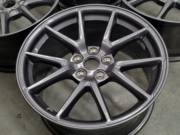 Load image into Gallery viewer, Genuine TESLA Model 3 Grey 18 Inch Wheels and Caps Set of 4