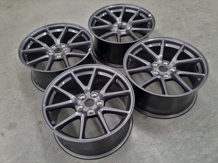 Load image into Gallery viewer, Genuine TESLA Model 3 Grey 18 Inch Wheels and Caps Set of 4