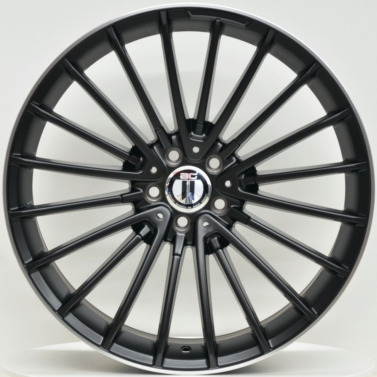 Load image into Gallery viewer, AM600 19 Inch Staggered ET45 Black Machined Lip
