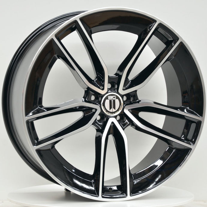 AM613 22 Inch Staggered Black Machined Face